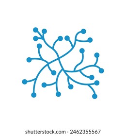 Neuron logo icon design template flat vector