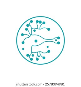 Neuron logo icon design template flat vector