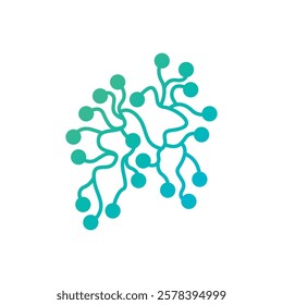 Neuron logo icon design template flat vector