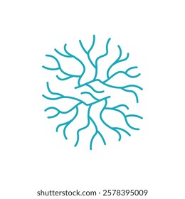 Neuron logo icon design template flat vector
