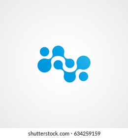 neuron logo icon with dot and curve