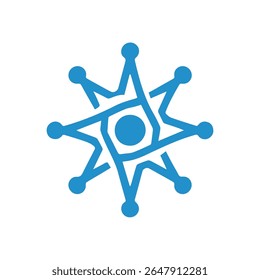 Logotipo de neurona o logotipo de células nerviosas con Plantilla de Ilustración vectorial conceptual.