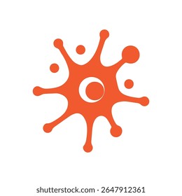 Logotipo de neurona o logotipo de células nerviosas con Plantilla de Ilustración vectorial conceptual.