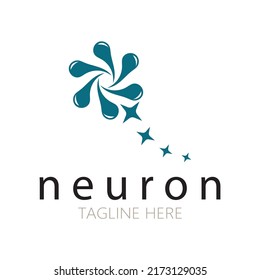 Neuron logo or nerve cell logo design,molecule logo illustration template icon with vector concept 