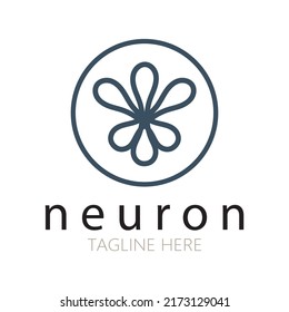 Neuron logo or nerve cell logo design,molecule logo illustration template icon with vector concept 