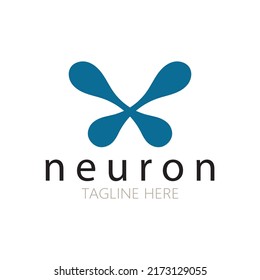 Neuron-Logo oder Logo-Design der Nervenzelle,Logo-Symbol-Vorlage für Moleküle mit Vektorkonzept 