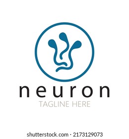 Neuron logo or nerve cell logo design,molecule logo illustration template icon with vector concept 