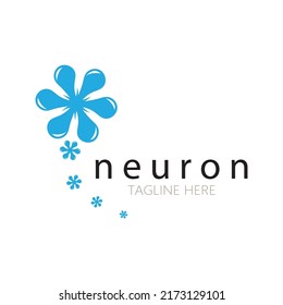 Neuron logo or nerve cell logo design,molecule logo illustration template icon with vector concept 