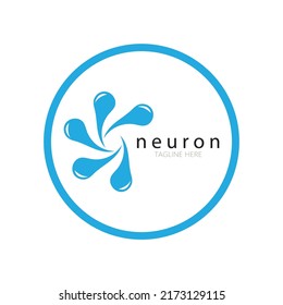 Neuron logo or nerve cell logo design,molecule logo illustration template icon with vector concept 