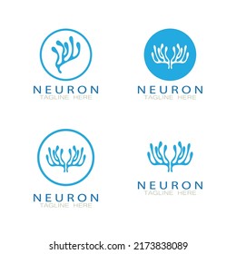 Neuron logo or nerve cell logo design,molecule logo illustration template icon with vector concept 
