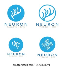Neuron-Logo oder Logo-Design der Nervenzelle,Logo-Symbol-Vorlage für Moleküle mit Vektorkonzept 