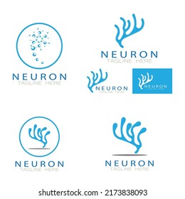 Neuron logo or nerve cell logo design,molecule logo illustration template icon with vector concept 