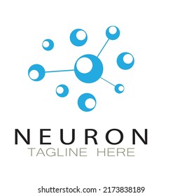 Neuron logo or nerve cell logo design,molecule logo illustration template icon with vector concept 