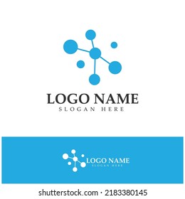 Neuron logo or nerve cell logo design,molecule logo illustration template icon with vector concept 