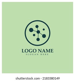 Diseño del logotipo de neuronas o de la célula nerviosa, icono de la plantilla de la ilustración del logotipo de la molécula con concepto de vector 