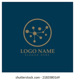 Neuron logo or nerve cell logo design,molecule logo illustration template icon with vector concept 