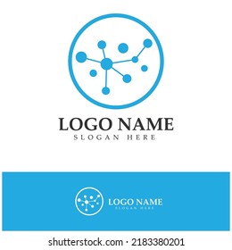 Neuron logo or nerve cell logo design,molecule logo illustration template icon with vector concept 