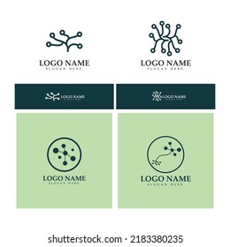 Neuron-Logo oder Logo-Design der Nervenzelle,Logo-Symbol-Vorlage für Moleküle mit Vektorkonzept 