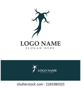 Neuron logo or nerve cell logo design,molecule logo illustration template icon with vector concept 