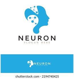 Neuron logo or nerve cell logo design,molecule logo illustration template icon with vector concept 