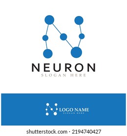 Neuron logo or nerve cell logo design,molecule logo illustration template icon with vector concept 