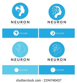 Neuron logo or nerve cell logo design,molecule logo illustration template icon with vector concept 