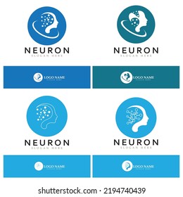 Neuron logo or nerve cell logo design,molecule logo illustration template icon with vector concept 