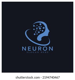 Neuron logo or nerve cell logo design,molecule logo illustration template icon with vector concept 