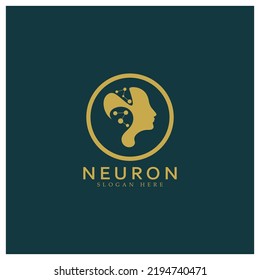 Neuron logo or nerve cell logo design,molecule logo illustration template icon with vector concept 