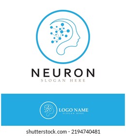 Neuron logo or nerve cell logo design,molecule logo illustration template icon with vector concept 