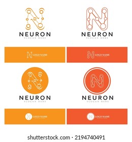 Neuron logo or nerve cell logo design,molecule logo illustration template icon with vector concept 