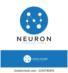 Neuron logo or nerve cell logo design,molecule logo illustration template icon with vector concept 