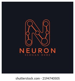 Neuron logo or nerve cell logo design,molecule logo illustration template icon with vector concept 