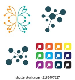 Neuron logo or nerve cell logo design,molecule logo illustration template icon with vector concept 