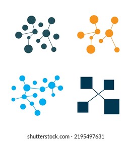 Neuron logo or nerve cell logo design,molecule logo illustration template icon with vector concept 