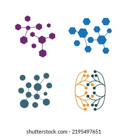 Neuron logo or nerve cell logo design,molecule logo illustration template icon with vector concept 
