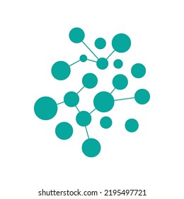 Diseño del logotipo de neuronas o de la célula nerviosa, icono de la plantilla de la ilustración del logotipo de la molécula con concepto de vector 