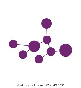 Diseño del logotipo de neuronas o de la célula nerviosa, icono de la plantilla de la ilustración del logotipo de la molécula con concepto de vector 