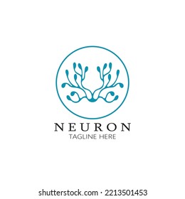 Neuron-Logo oder Logo-Design der Nervenzelle,Logo-Symbol-Vorlage für Moleküle mit Vektorkonzept 