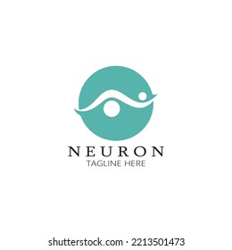 Neuron logo or nerve cell logo design,molecule logo illustration template icon with vector concept 