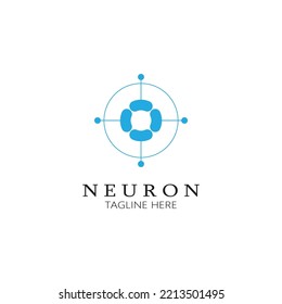 Neuron logo or nerve cell logo design,molecule logo illustration template icon with vector concept 