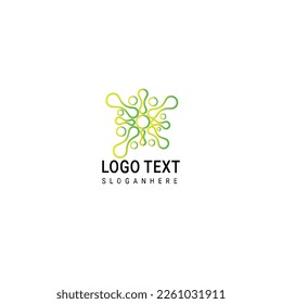 Neuron logo or nerve cell logo design,molecule logo illustration template