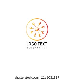 Neuron logo or nerve cell logo design,molecule logo illustration template