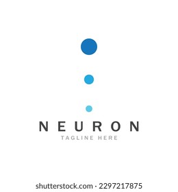 Diseño del logotipo de neuronas o de la célula nerviosa, icono de la plantilla de la ilustración del logotipo de la molécula con concepto de vector 
