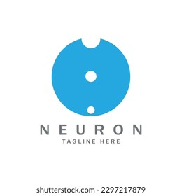Diseño del logotipo de neuronas o de la célula nerviosa, icono de la plantilla de la ilustración del logotipo de la molécula con concepto de vector 
