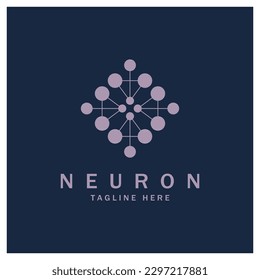 Neuron-Logo oder Logo-Design der Nervenzelle,Logo-Symbol-Vorlage für Moleküle mit Vektorkonzept 