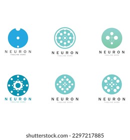 Neuron logo or nerve cell logo design,molecule logo illustration template icon with vector concept 