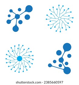 Neuron logo or nerve cell logo design,molecule logo illustration template icon with vector concept