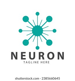 Neuron logo or nerve cell logo design,molecule logo illustration template icon with vector concept