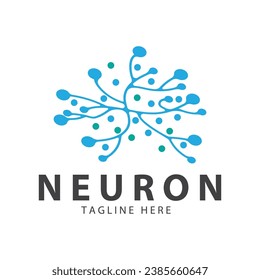 Neuron logo or nerve cell logo design,molecule logo illustration template icon with vector concept